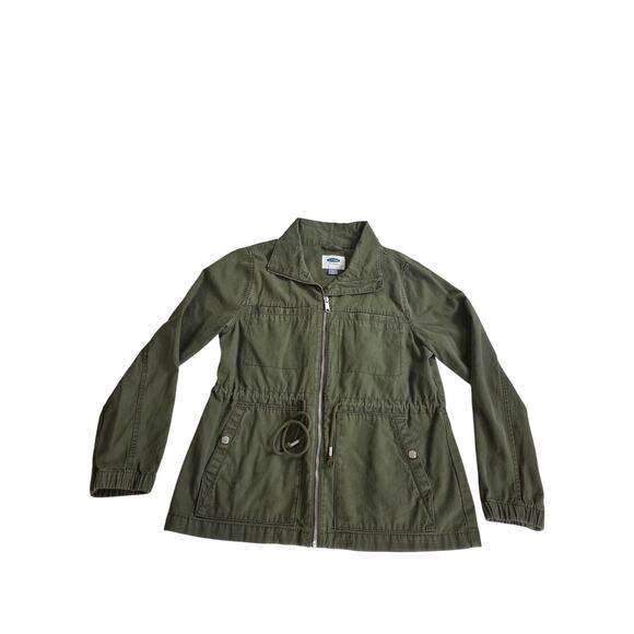 Old Navy Woman's Light Weight Jacket Army Green Size M Zip-Up 4 Pockets - Picture 1 of 6